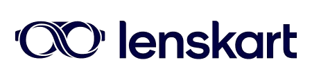 Lenskart logo with stylized eye and spectacles icon