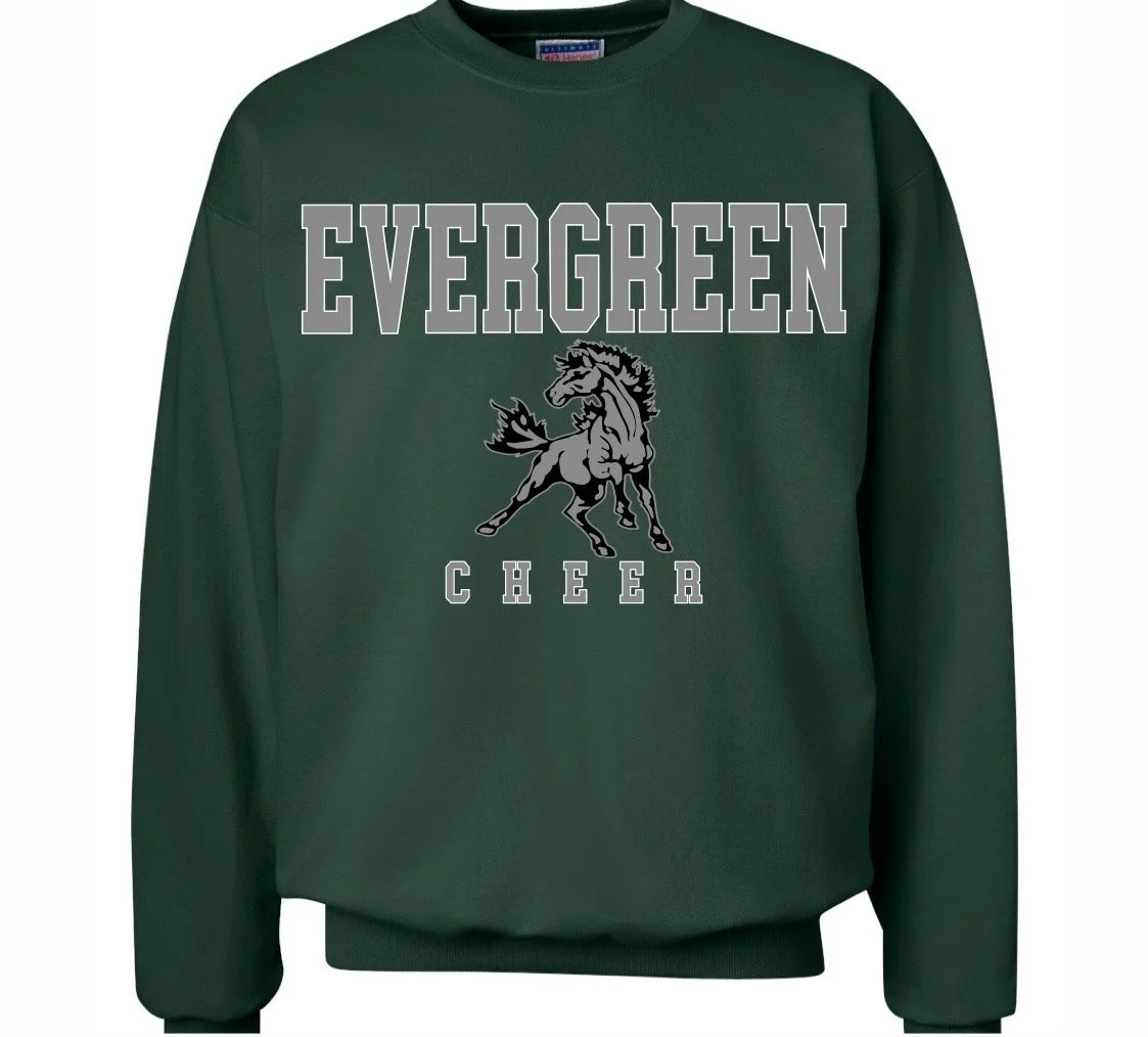 Evergreen Cheer Deep Forest Hanes EcoSmart® Crewneck Sweatshirt