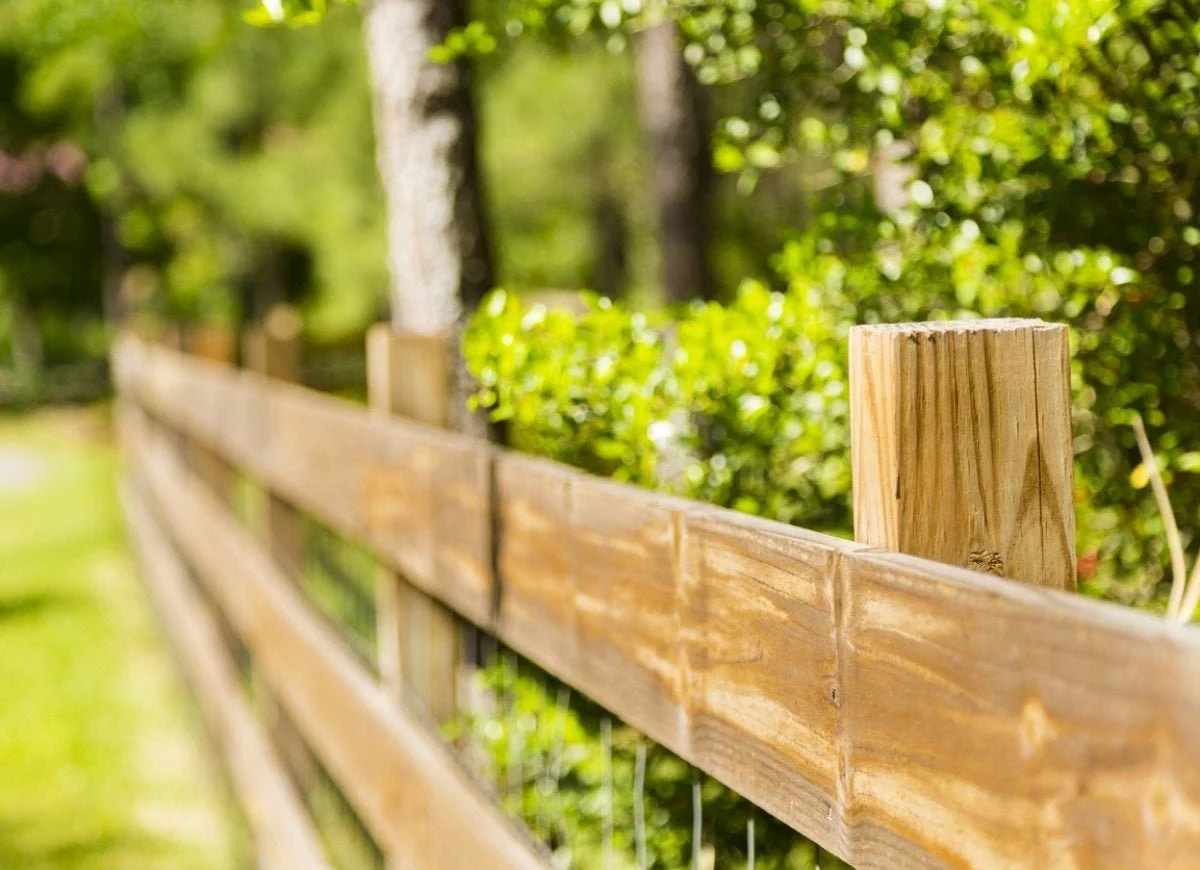 Post and rail fencing