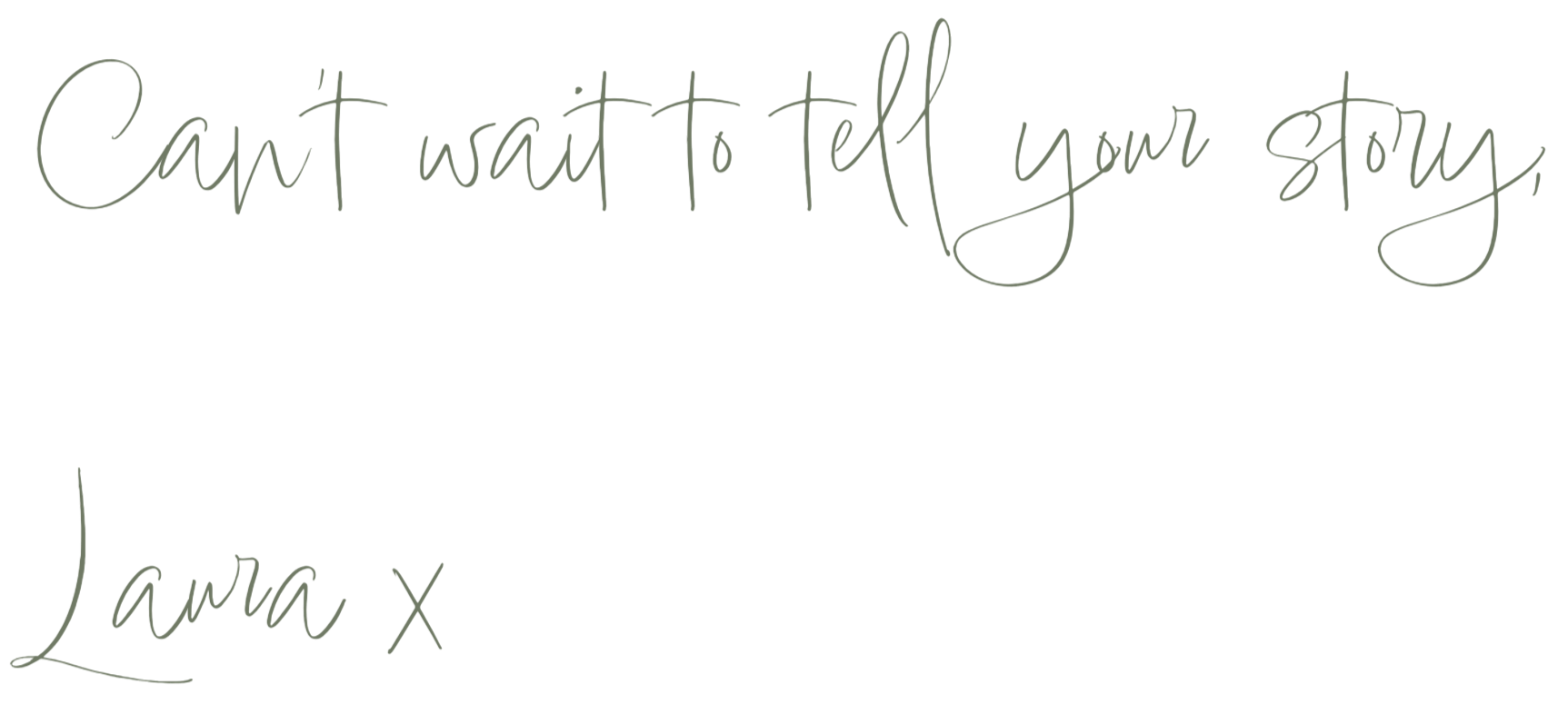 A quote in elegant cursive typography that reads, 'Can't wait to tell you stats,' by Laura X.