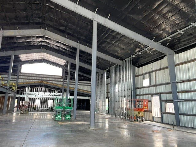 Demising wall framing.