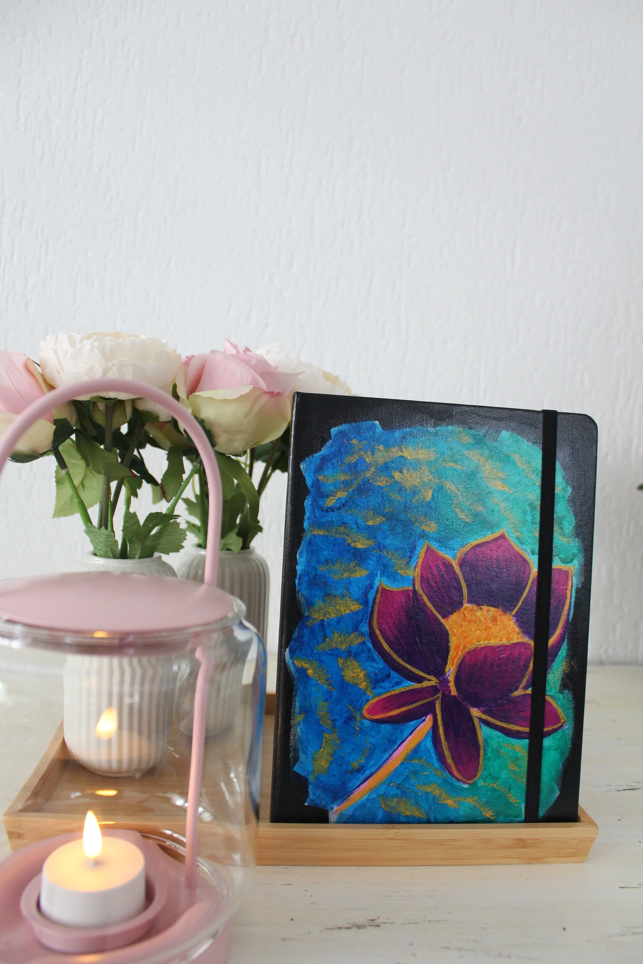 Notizbuch Blume mit Gold A5