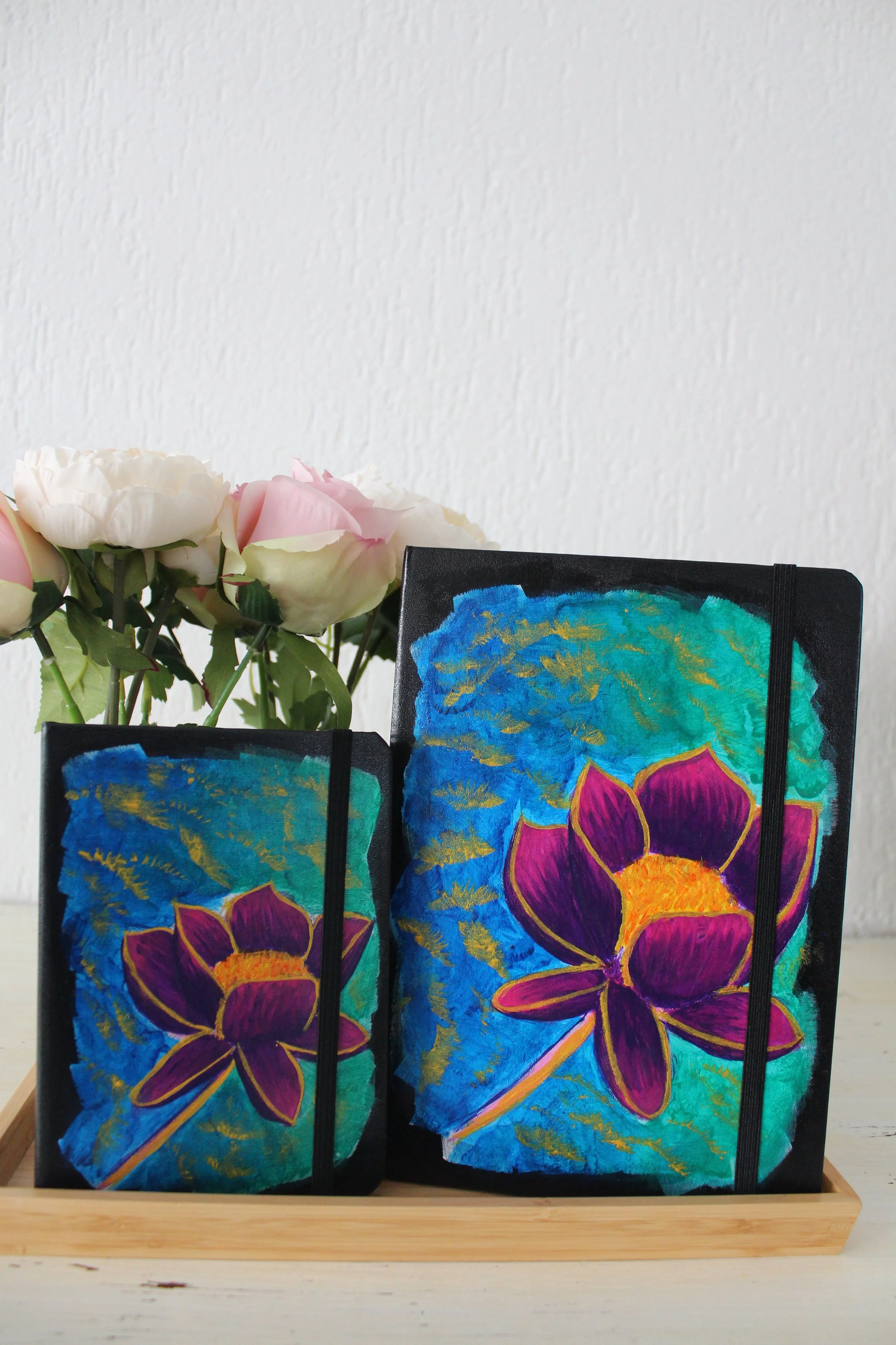Notizbuch Blume mit Gold A6