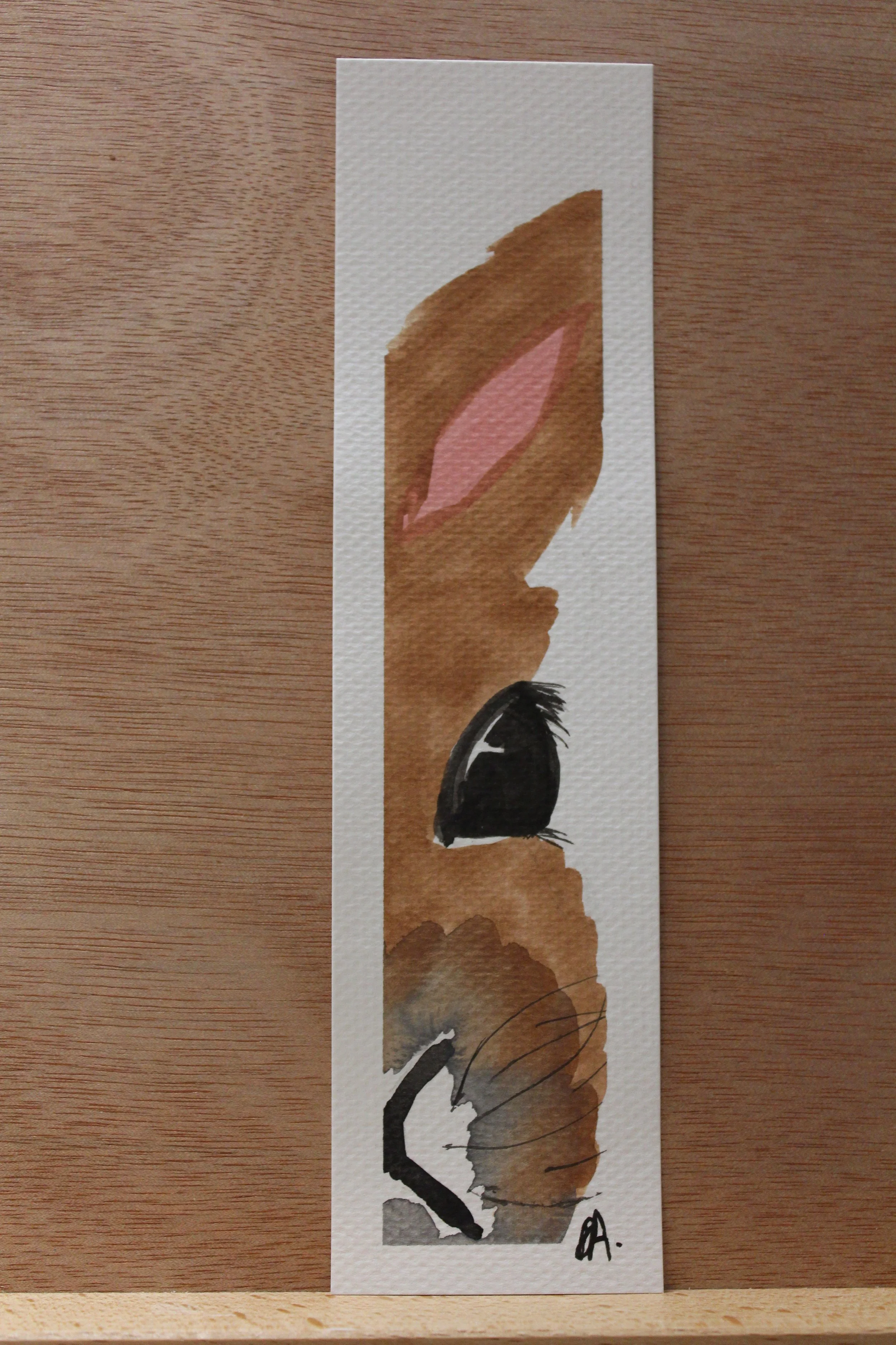 Buchzeichen brauner Hase