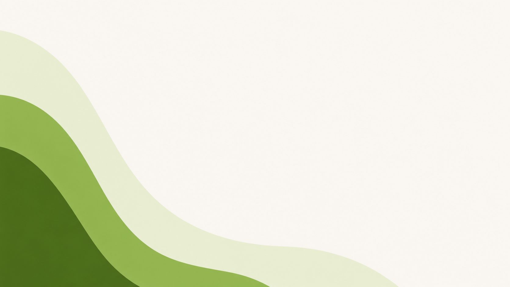 Abstract design with curved green and light green shapes on a white background.