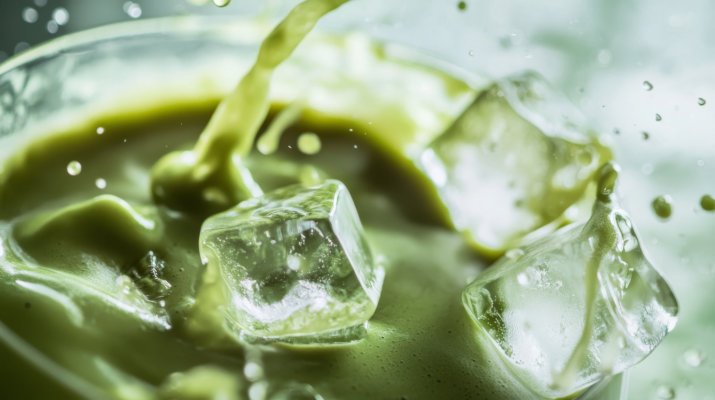 Matcha mit Eiswürfeln, Iced Matcha