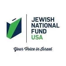 Logo of the Jewish National Fund USA with a book icon and the text 'Jewish National Fund USA' and slogan 'Your Voice in Israel'.