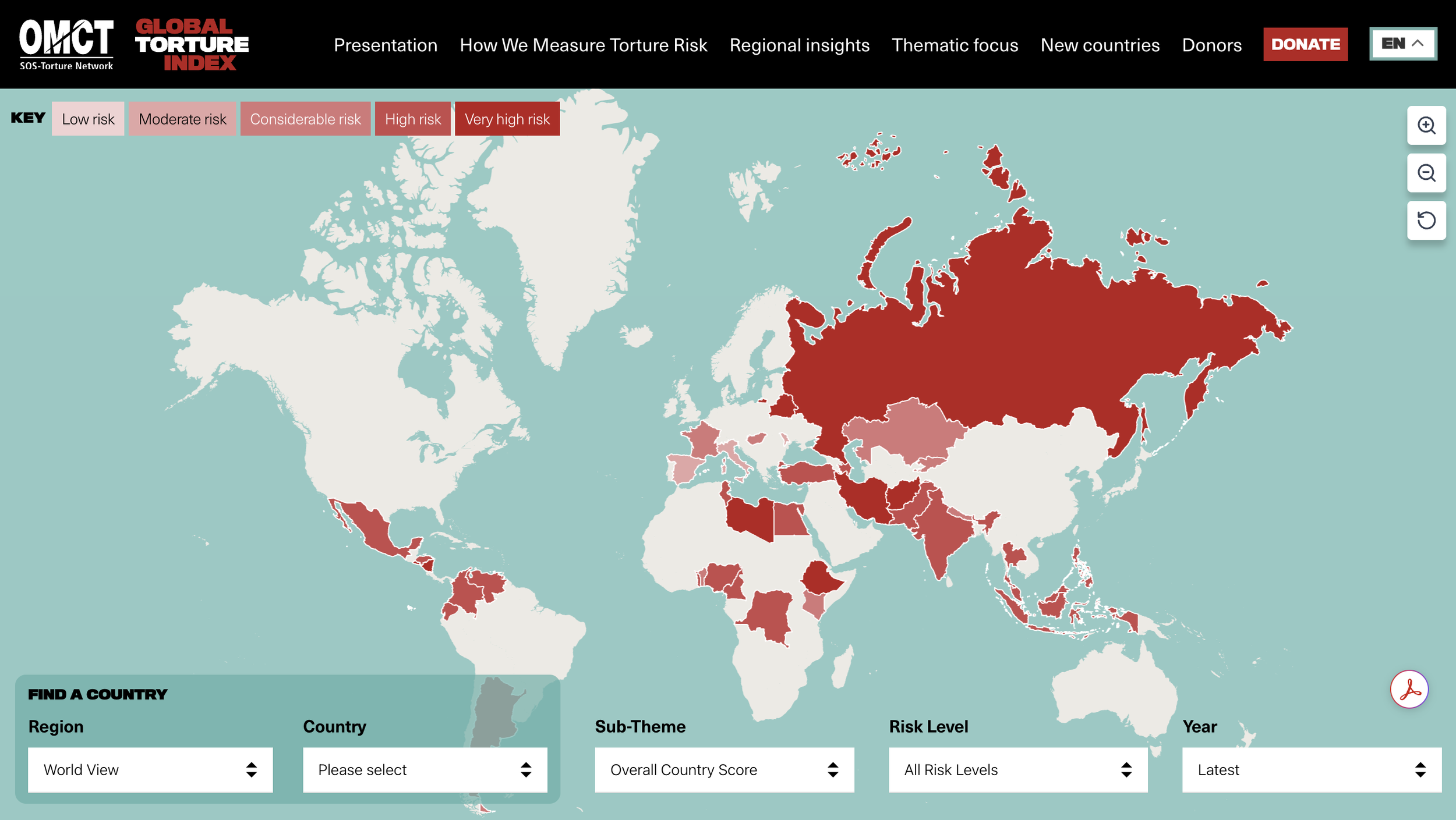 Global Torture Index interative website in September 2026