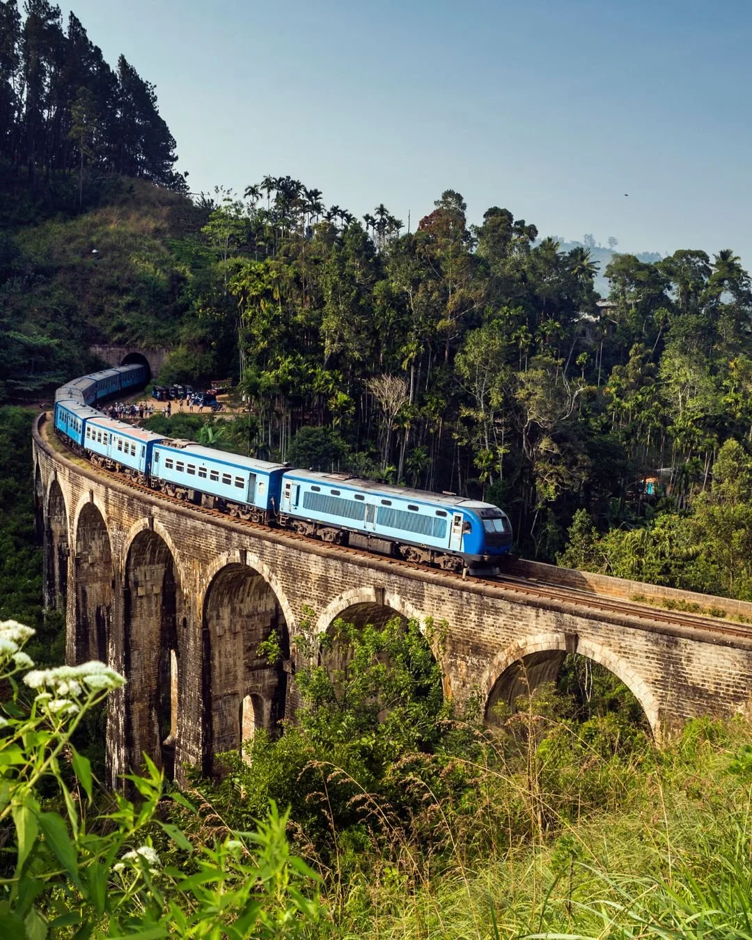 Train sur un aqueduc