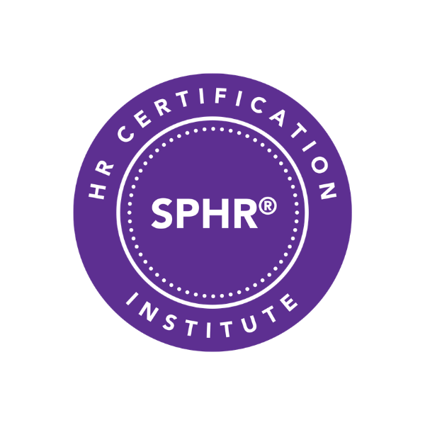 Purple circular logo for the HR Certification Institute with the acronym SPHR in the center.