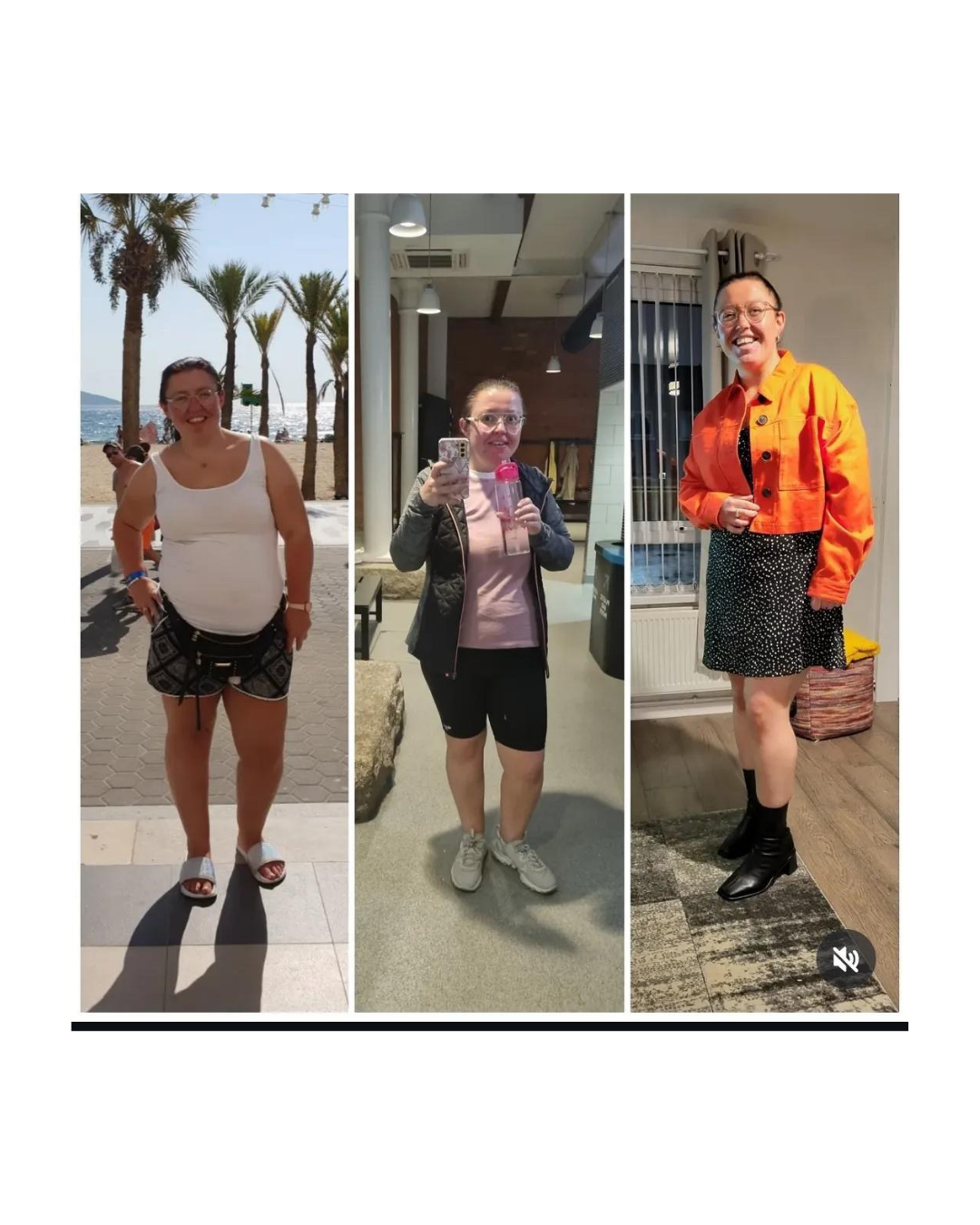 Woman before and after weight loss