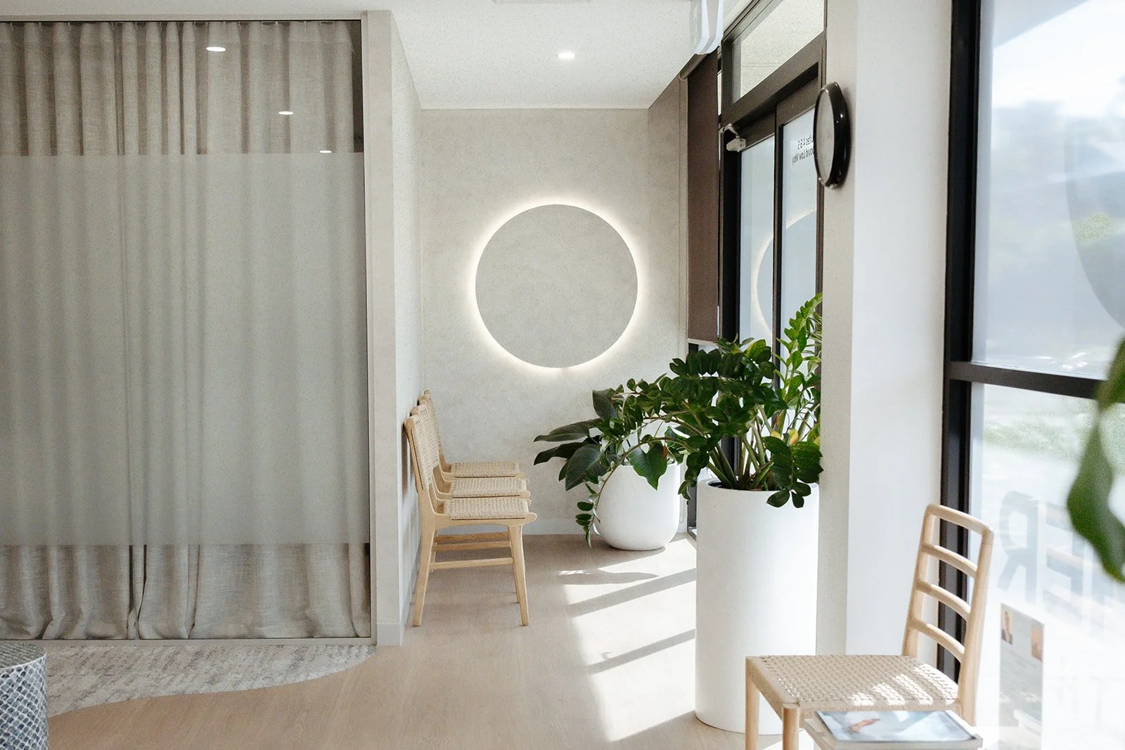 Modern, calm reception clinic space within Peregian Foot Clinic
