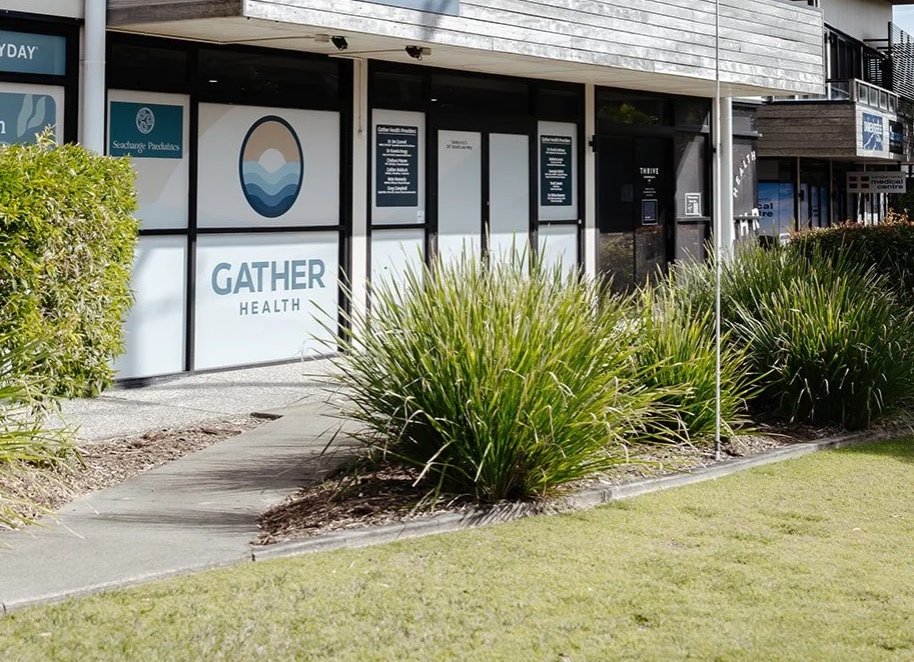 Exterior of Gather Health Suites, home of Peregian Foot Clinic on David Low Way, Peregian Beach