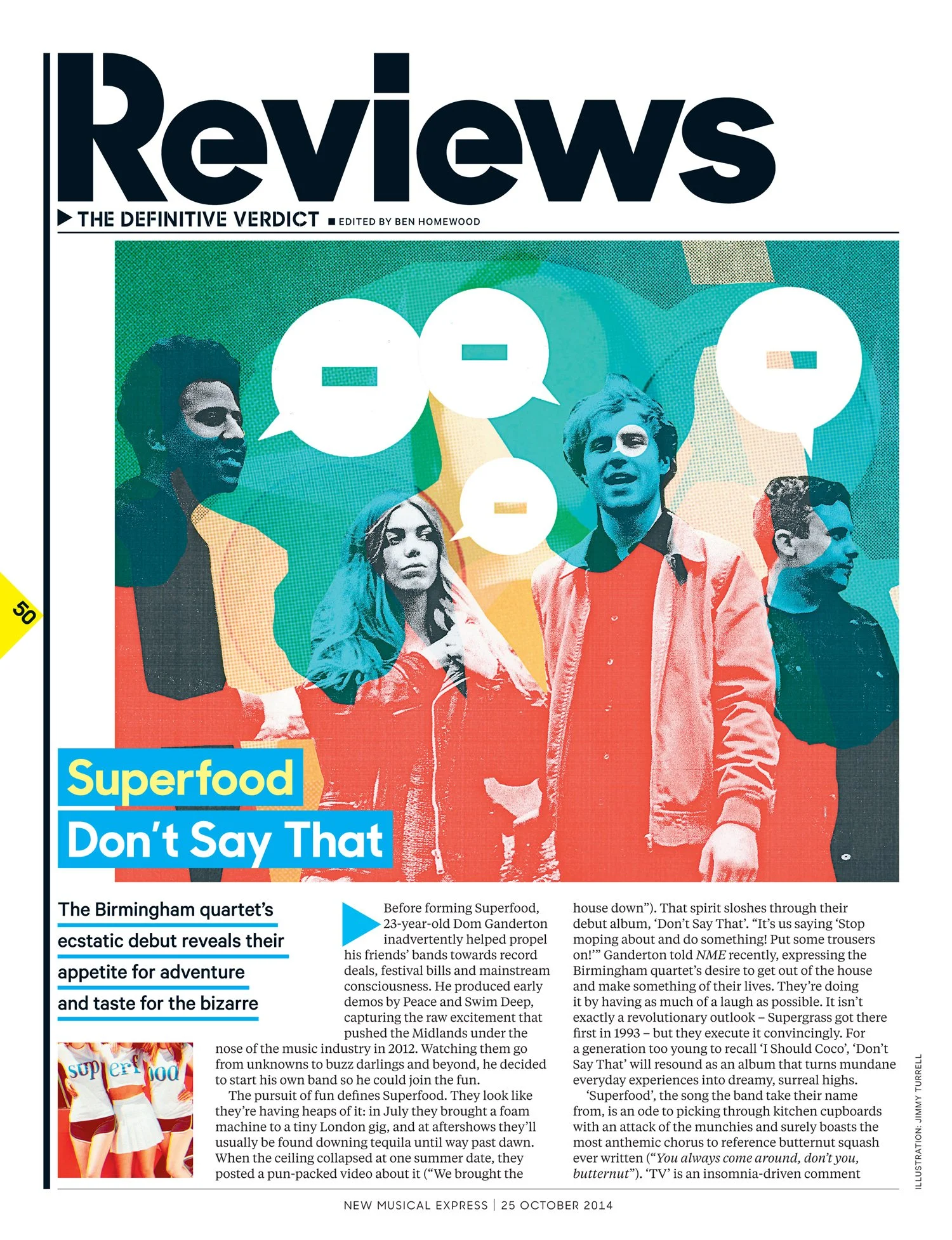  New art    Jimmy Turrell was our regular artist for album reviews. A fearless attitude to print making, Jimmy’s work would nod to the print treatments in the Book of Modern Music from 1978 but provide a new take on the lead album’s artwork every wee