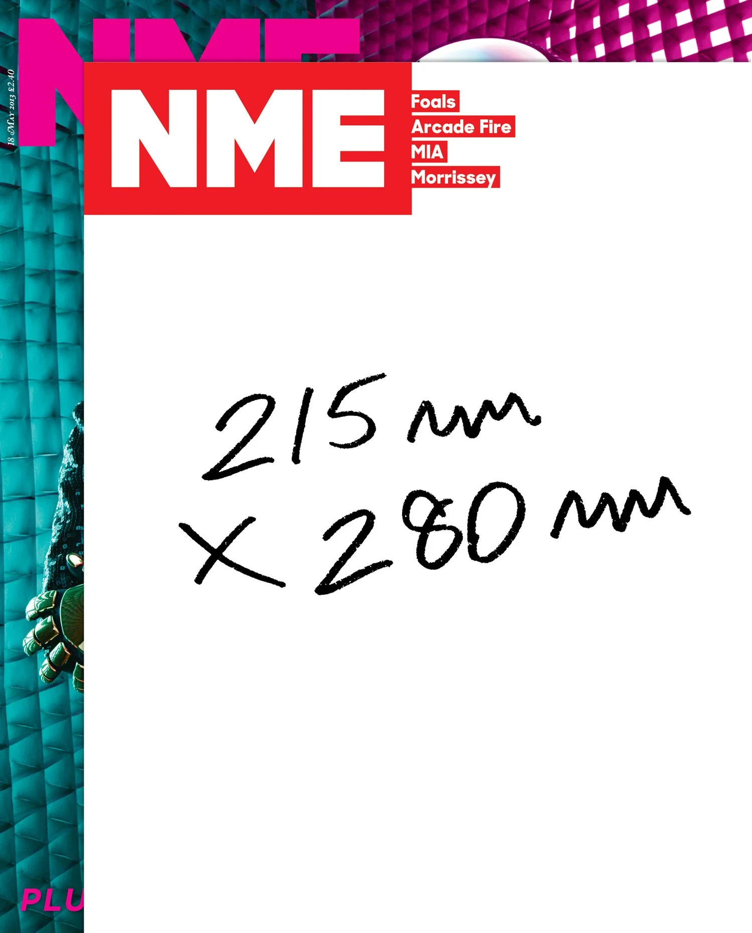  New format  
 NME had an uncomfortable width like it was grasping onto its newspaper days. It had to keep moving forward and adapt to the times. At the time, the format was also influencing an unnecessary amount of repetitive images. The change in f