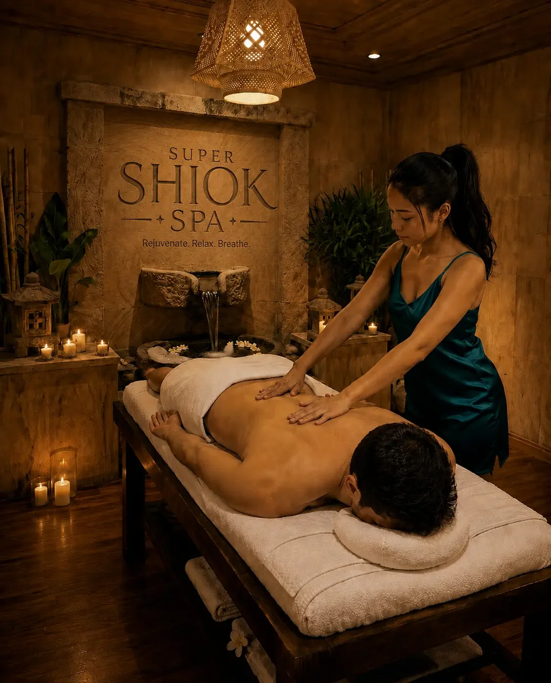 Super Shiok Spa therapist delivering a professional full-body massage in Batam, showcasing the premium on-call spa experience trusted by Singaporeans.