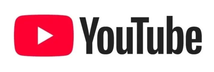 YouTube logo with a red play button icon and the word 'YouTube' in black text.