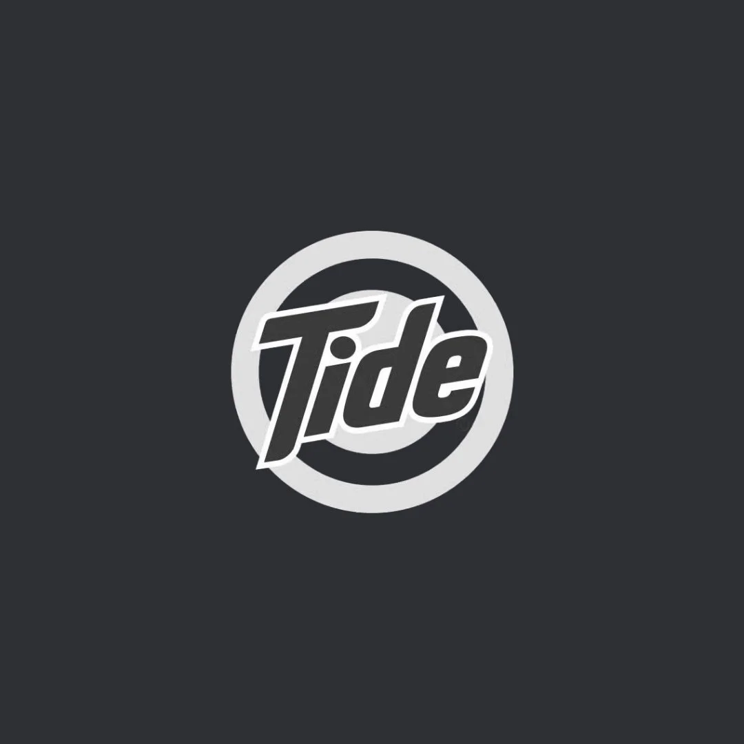 Black background with a circular logo and the word 'Tide' in the center.