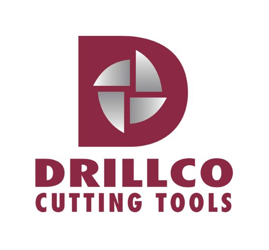 Logo of drilling cutting tools company, featuring a circular symbol divided into four quadrants and the text 'Drillco Cutting Tools' below it.