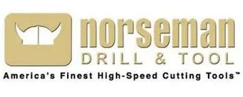 Logo for Norsemam Drill & Tool, featuring a stylized whale tail icon and the tagline 'America's Finest High-Speed Cutting Tool'.