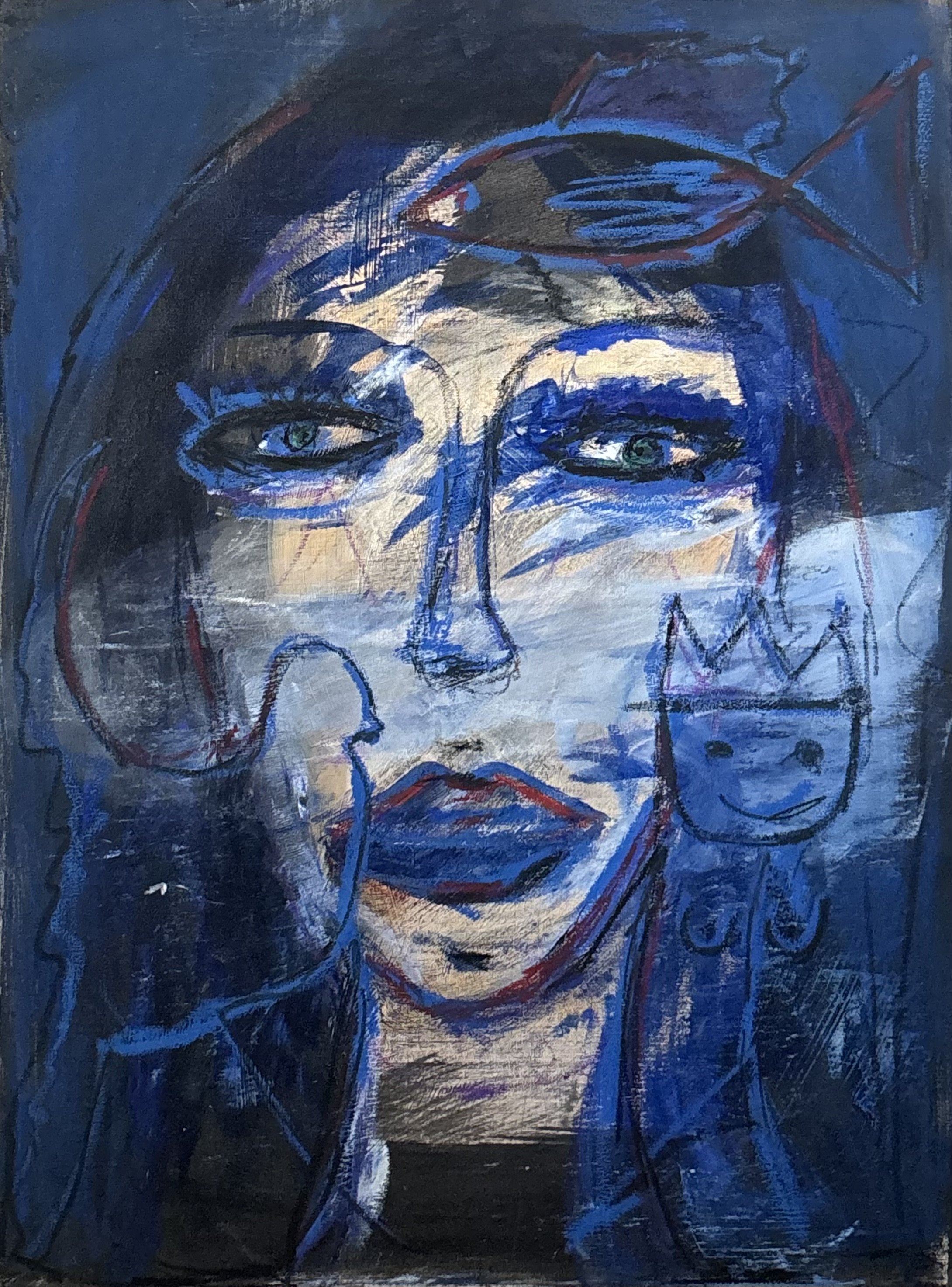 Call Her King Abstract Painting by Multi media Portuguese Artist Rita Correia de Sá
