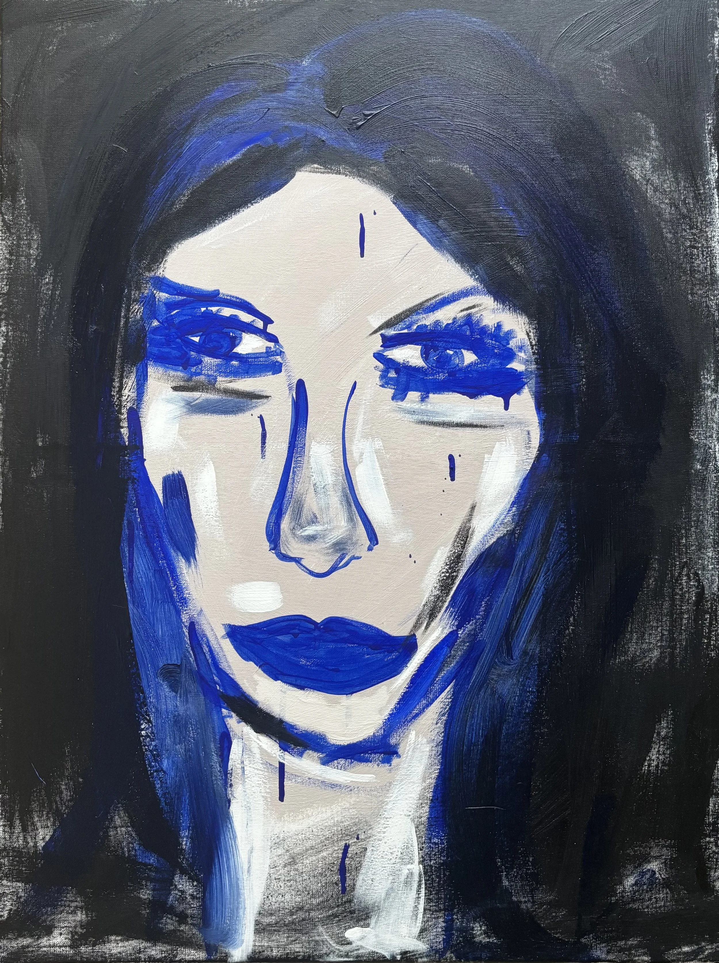 A Antagonista Abstract Portrait Painting by Multi Media Portuguese Artist Rita Correia de Sá