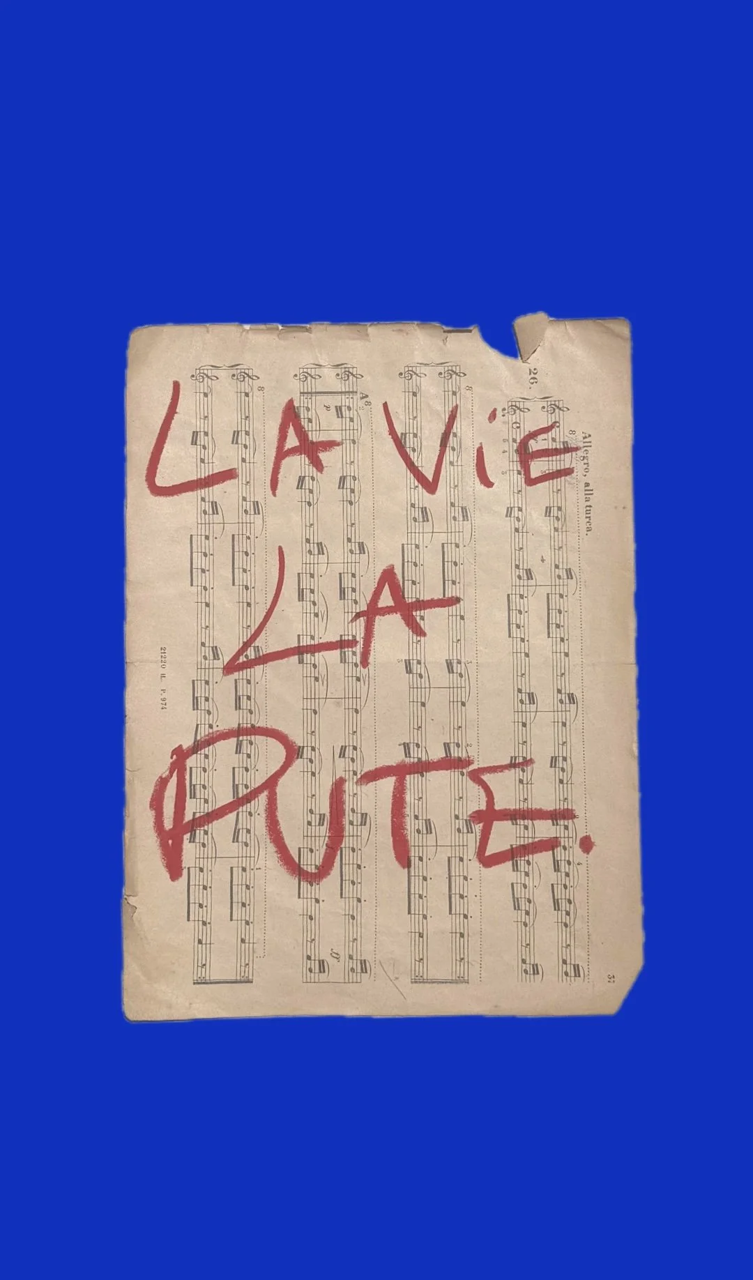 La Vie La Pute Interviened Music  Sheet Sketches by Abstract Multi Media Portuguese Artist Rita Correia de Sá 4