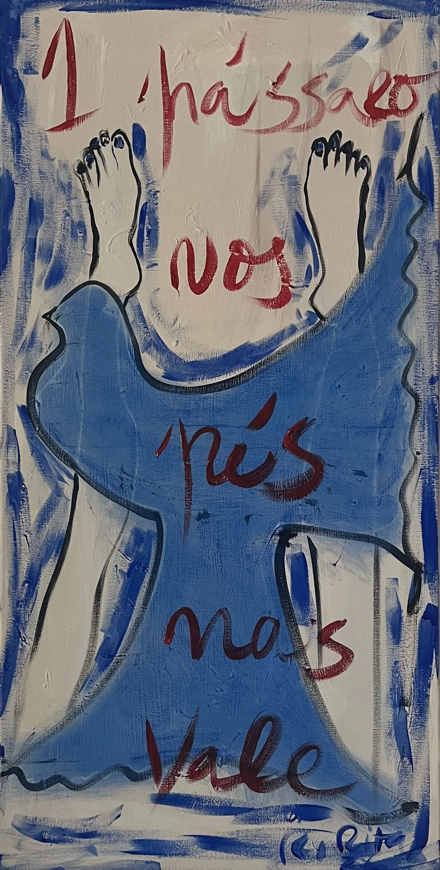 1 Pássaro nos Pés nos Vale Painting by Multi Media Portuguese Artist Rita Correia De Sá