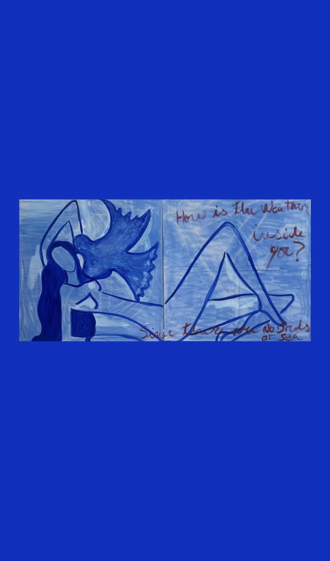 Inside You? Abstract Two Canvas Set Paintings by Multi Media Portuguese Artist Rita Correia de Sá