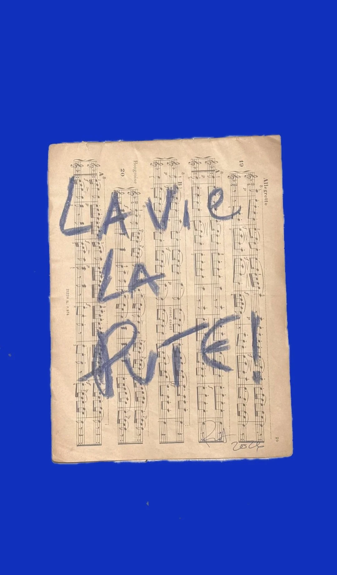 La Vie La Pute Interviened Music  Sheet Sketches by Abstract Multi Media Portuguese Artist Rita Correia de Sá  5