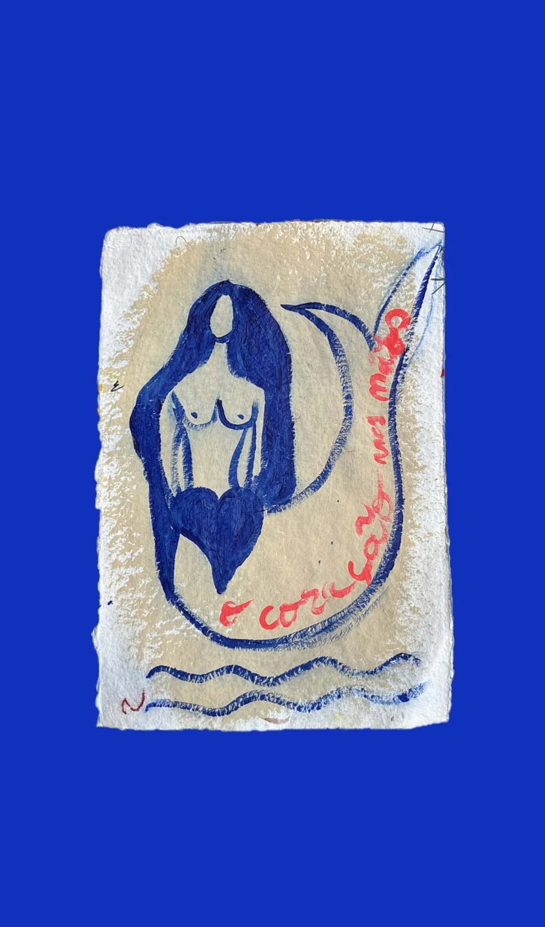 O Coração nas Mãos sketch on watercolour paper by Multi Media Portuguese Artist Rita Correia de Sá
