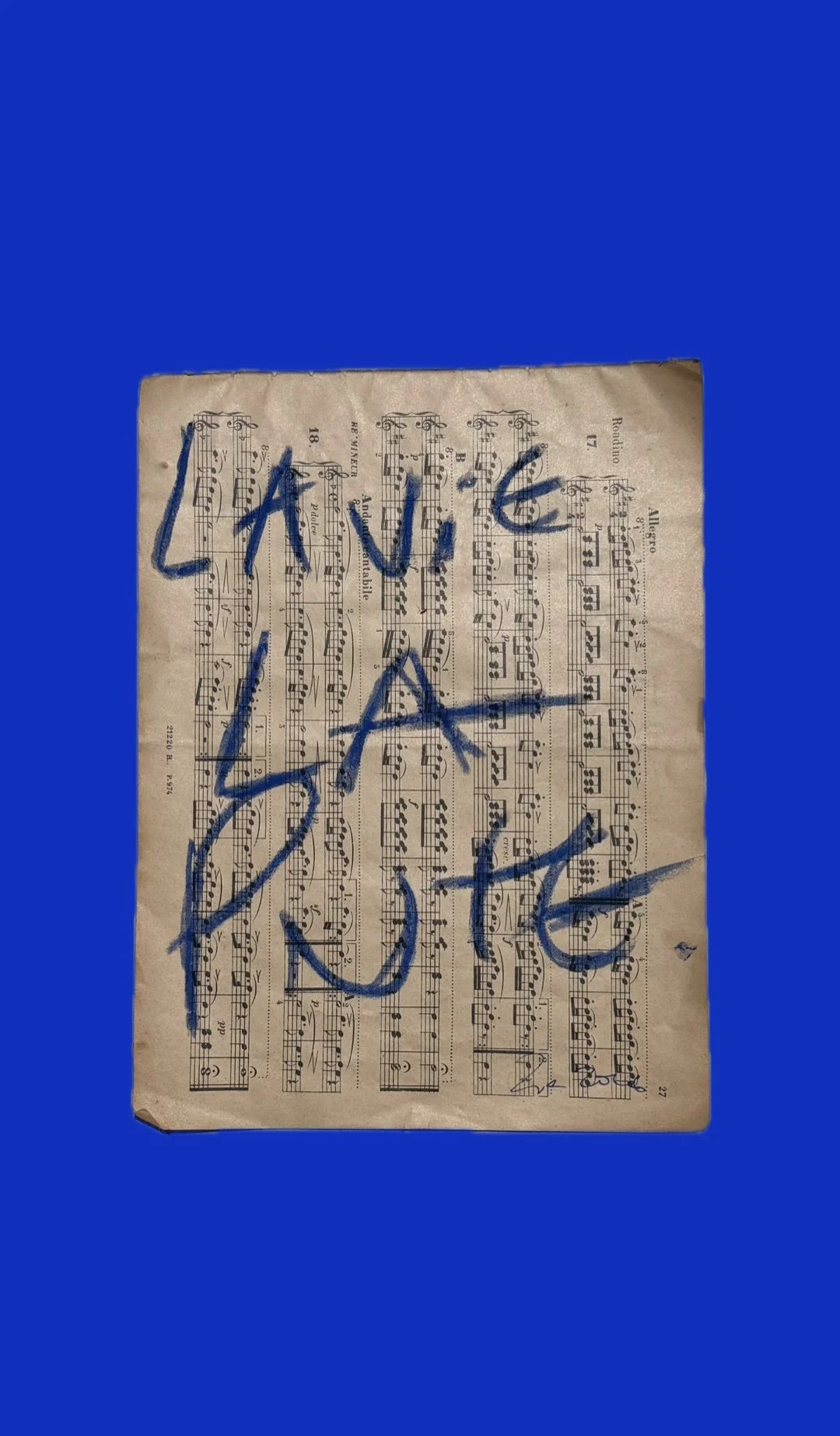 La Vie La Pute Interviened Music  Sheet Sketches by Abstract Multi Media Portuguese Artist Rita Correia de Sá 3