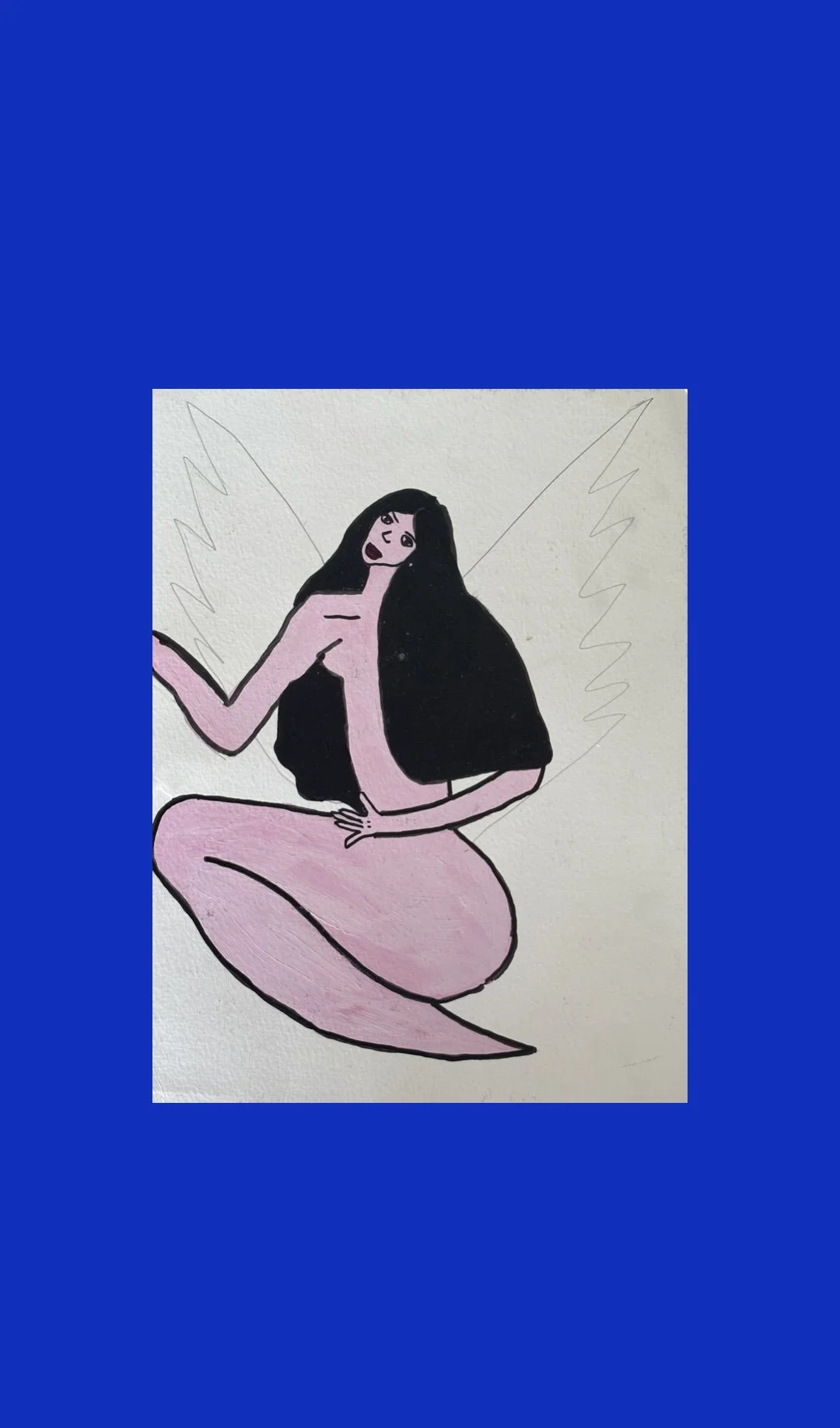 The Wings Sketch in Watercolour paper by Portuguese Multi Media Artist Rita Correia de Sá