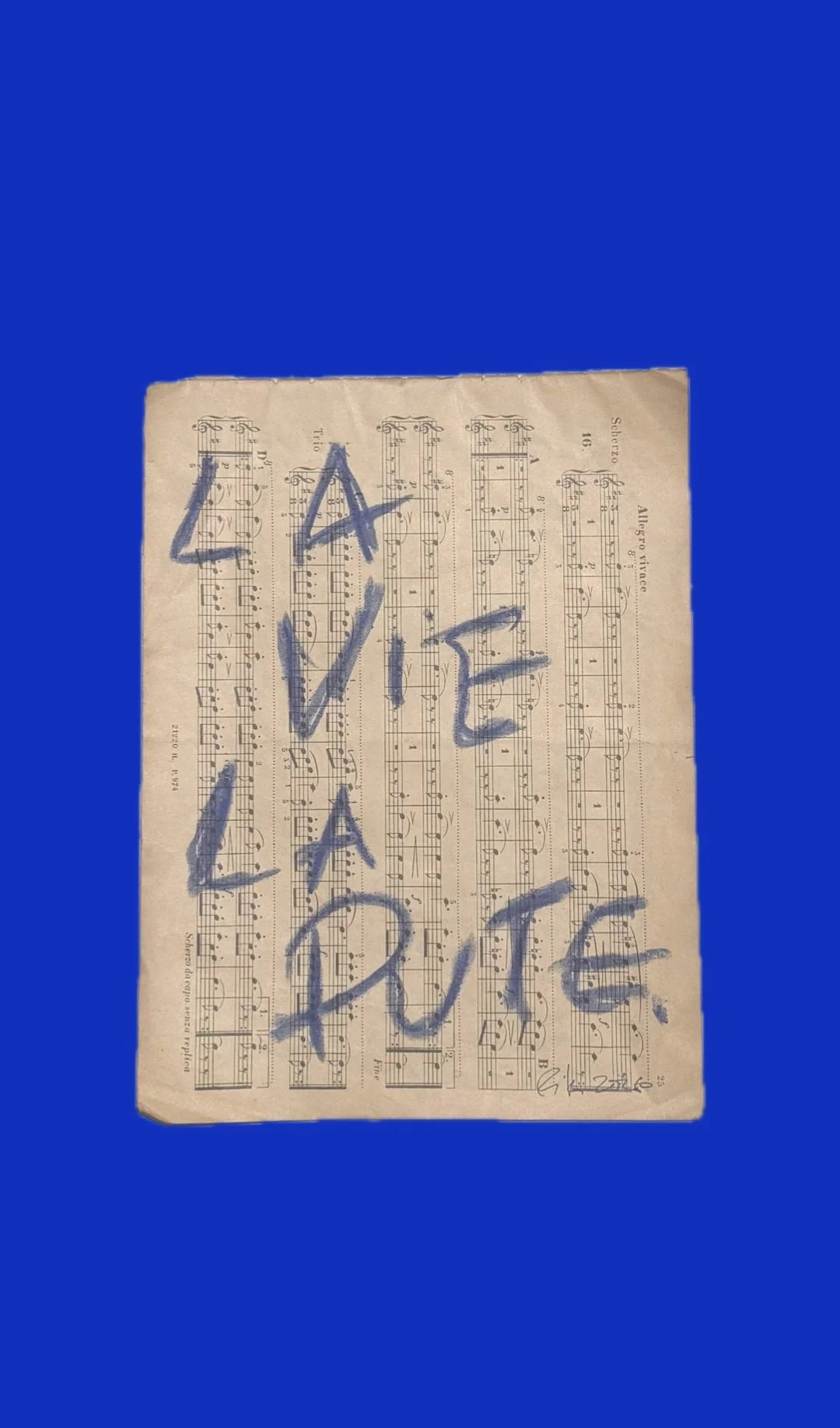 La Vie La Pute Interviened Music  Sheet Sketches by Abstract Multi Media Portuguese Artist Rita Correia de Sá 7