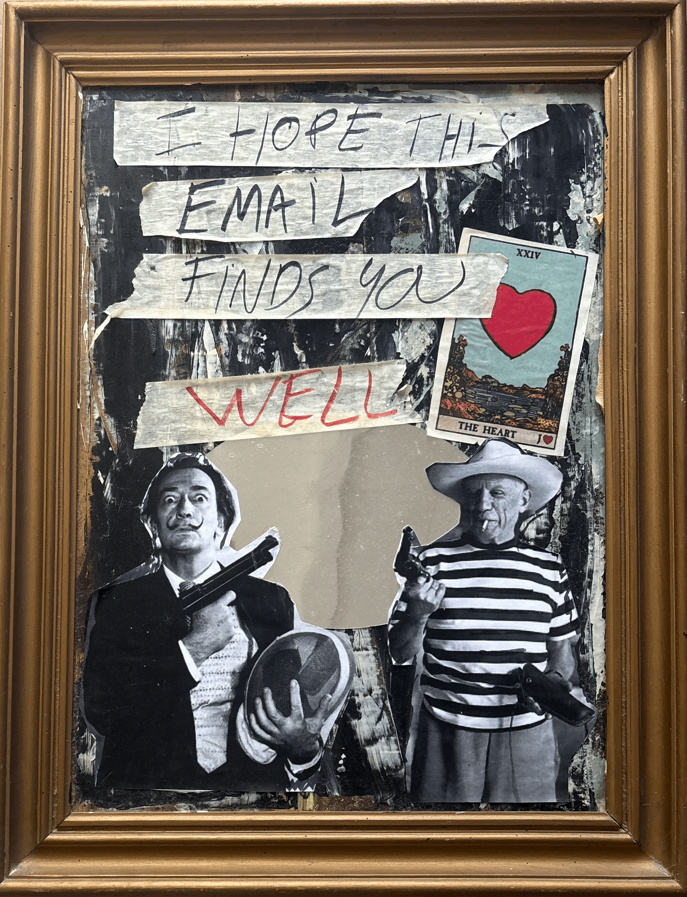 I Hope This Email Finds You Well Mirrored Framed Collage made by multi media Portuguese Artist Rita Correia de Sá