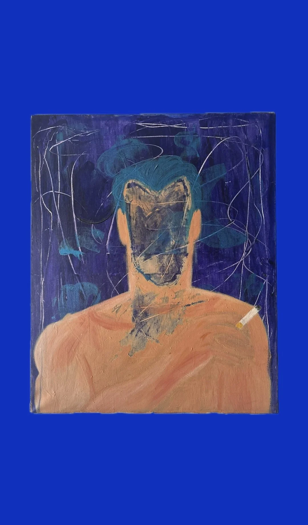 Mal Abstract Portrait of Poet Manuel Sal by Portuguese Multi Media Artist Rita Correia de Sá