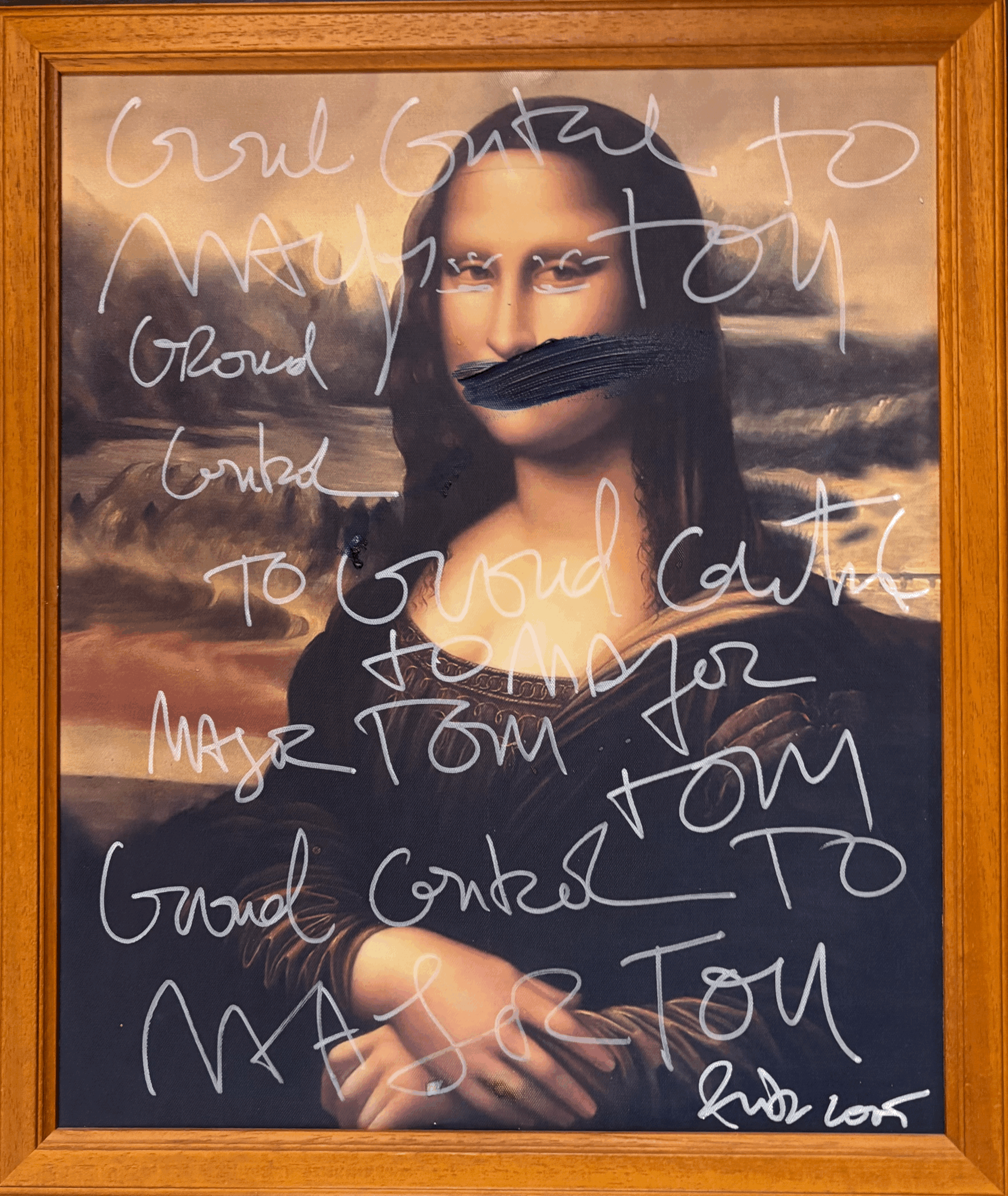 Ground control to Major Tom Mona Lisa Intervened Painting Rita Correia de Sá Portuguese Artist