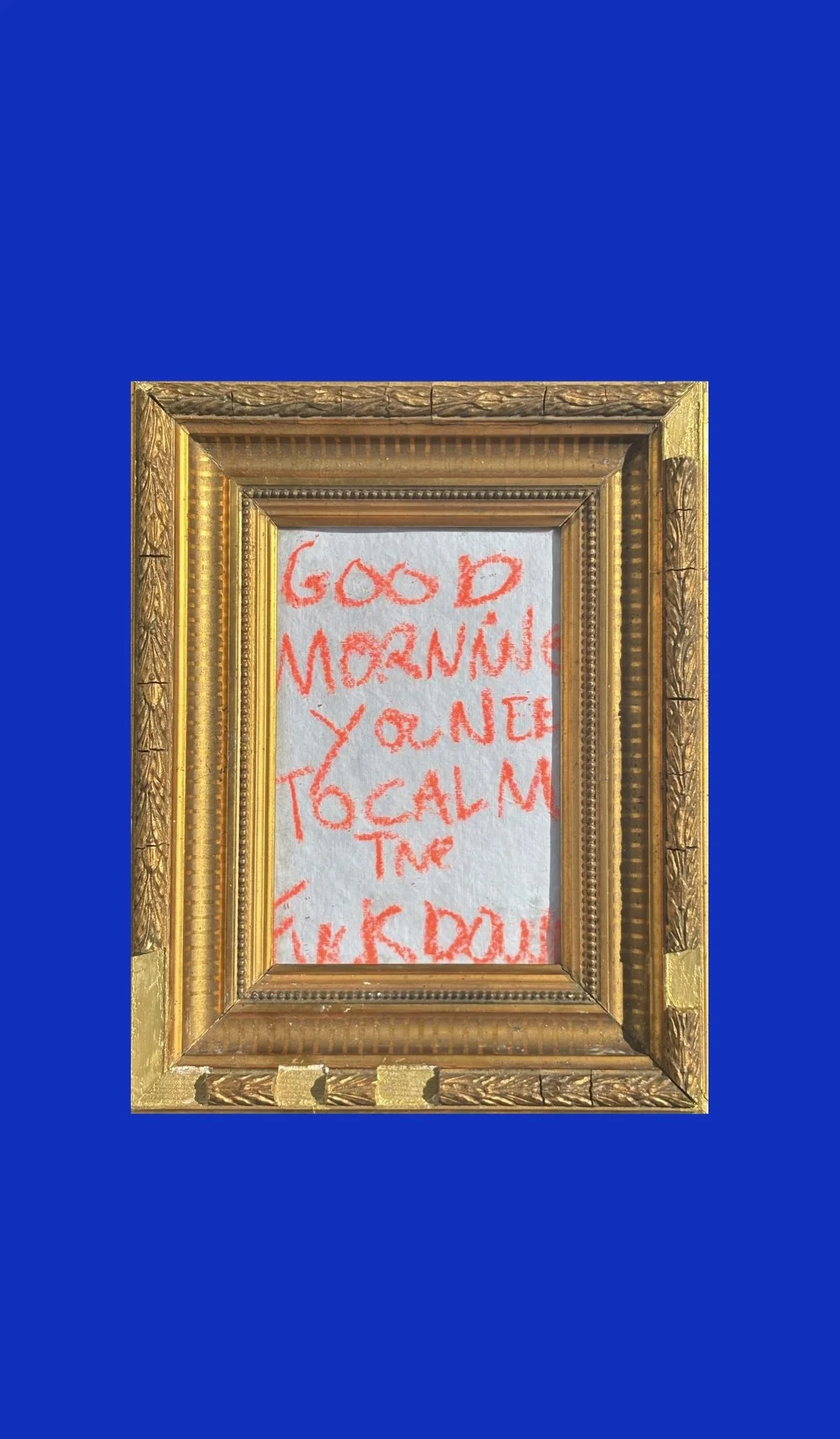 Good Morning You Need To Calm The Fuck Down Intervened Frame by Multi Media Portuguese Artist Rita Correia de Sá