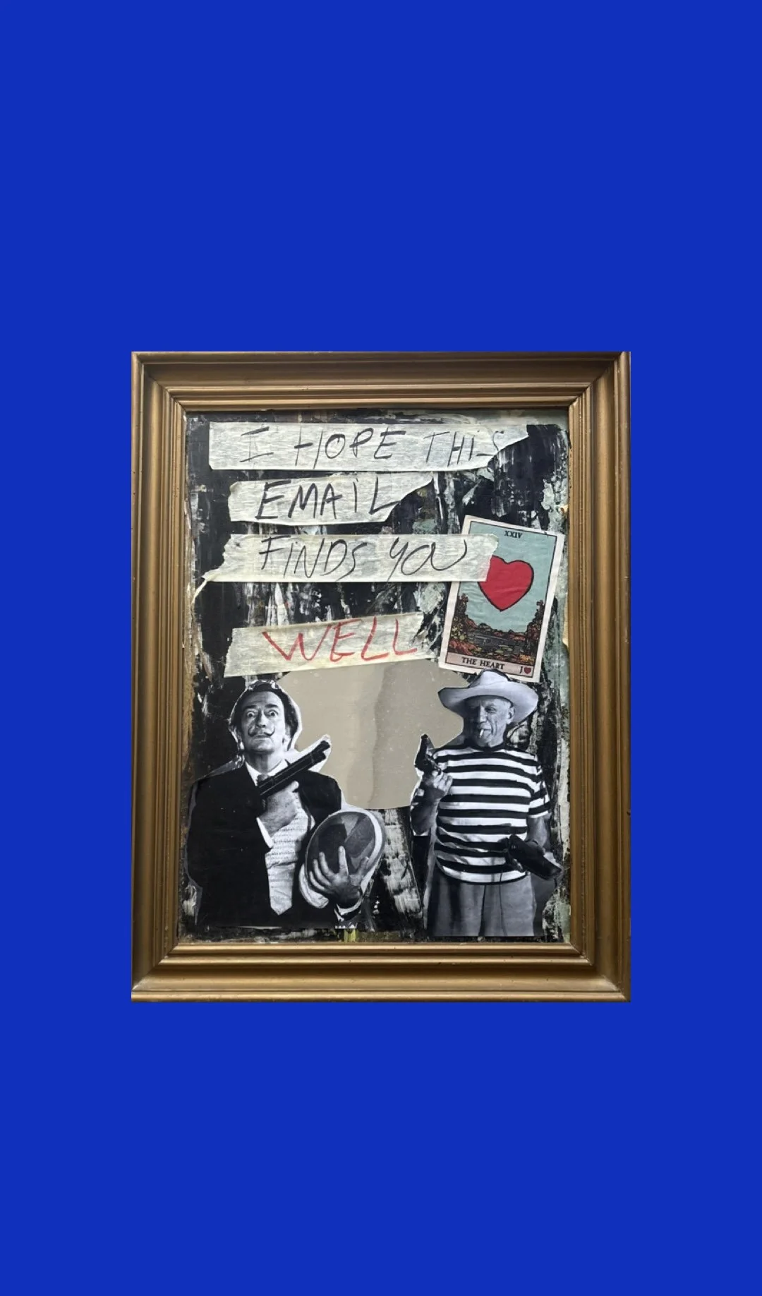 I Hope This Email Finds You Well Mirrored Framed Collage made by multi media Portuguese Artist Rita Correia de Sá