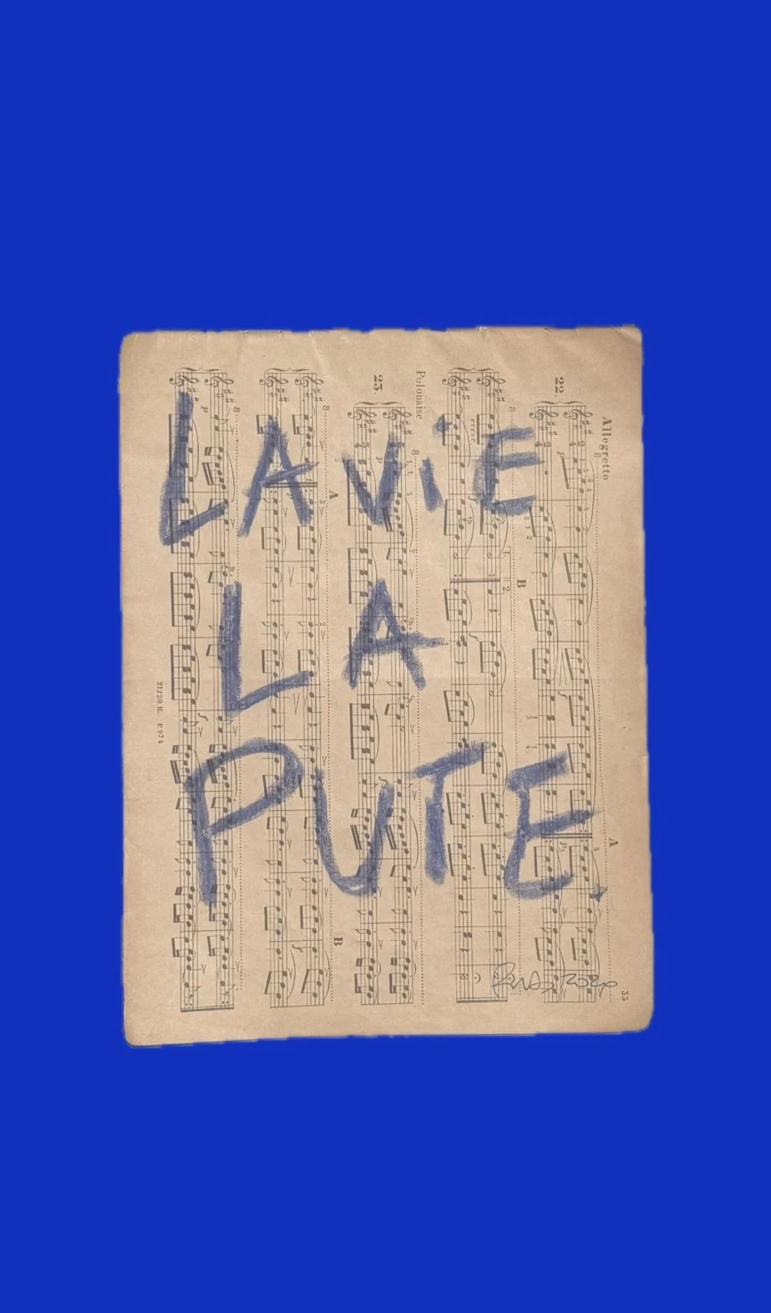 La Vie La Pute Interviened Music  Sheet Sketches by Abstract Multi Media Portuguese Artist Rita Correia de Sá 8