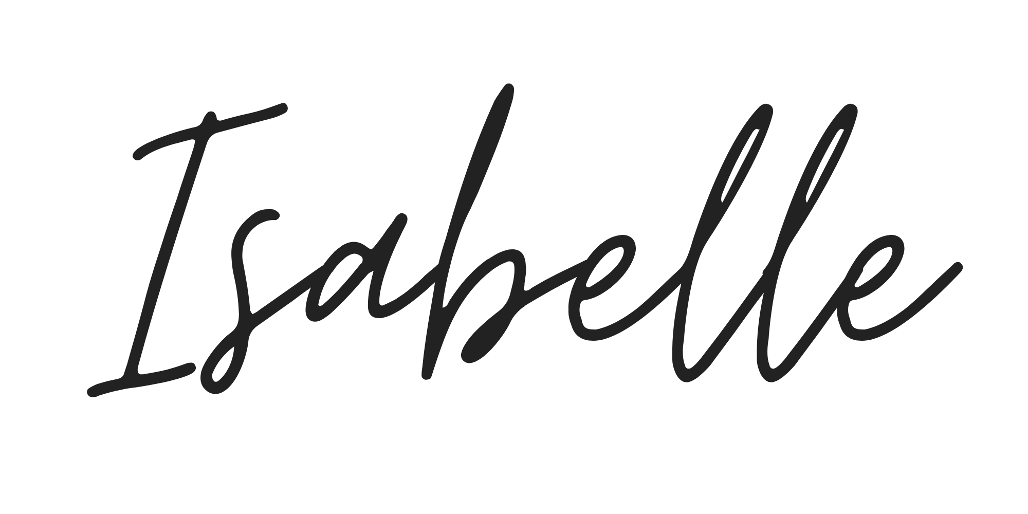 Stylish black script text reading 'Isabelle'