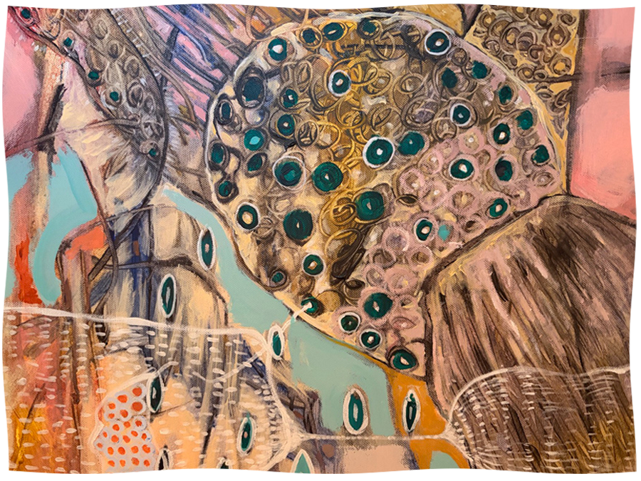 Abstract artwork illustrating interconnected patterns and the complex experience of chronic pain