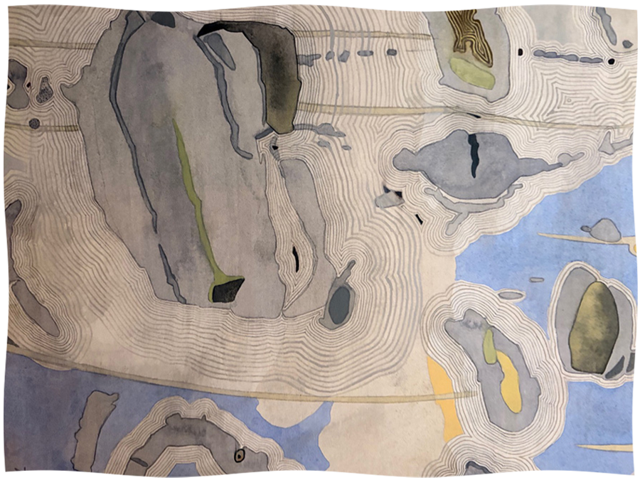 Abstract artwork depicting interconnected organic patterns and pathways, reflecting the complexity of chronic pain and the nervous system