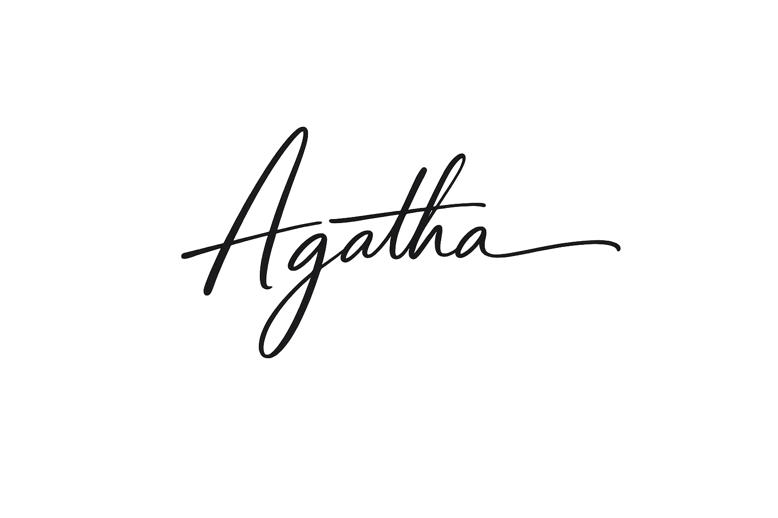 Black background with the name "Aglatha" written in stylish cursive font in the center.