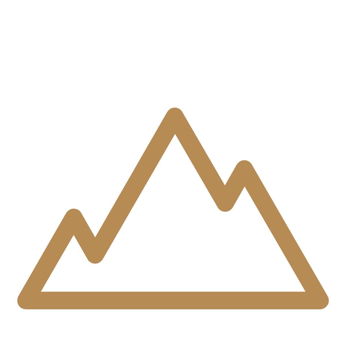 Brown mountain range icon with a zigzag line indicating elevation.
