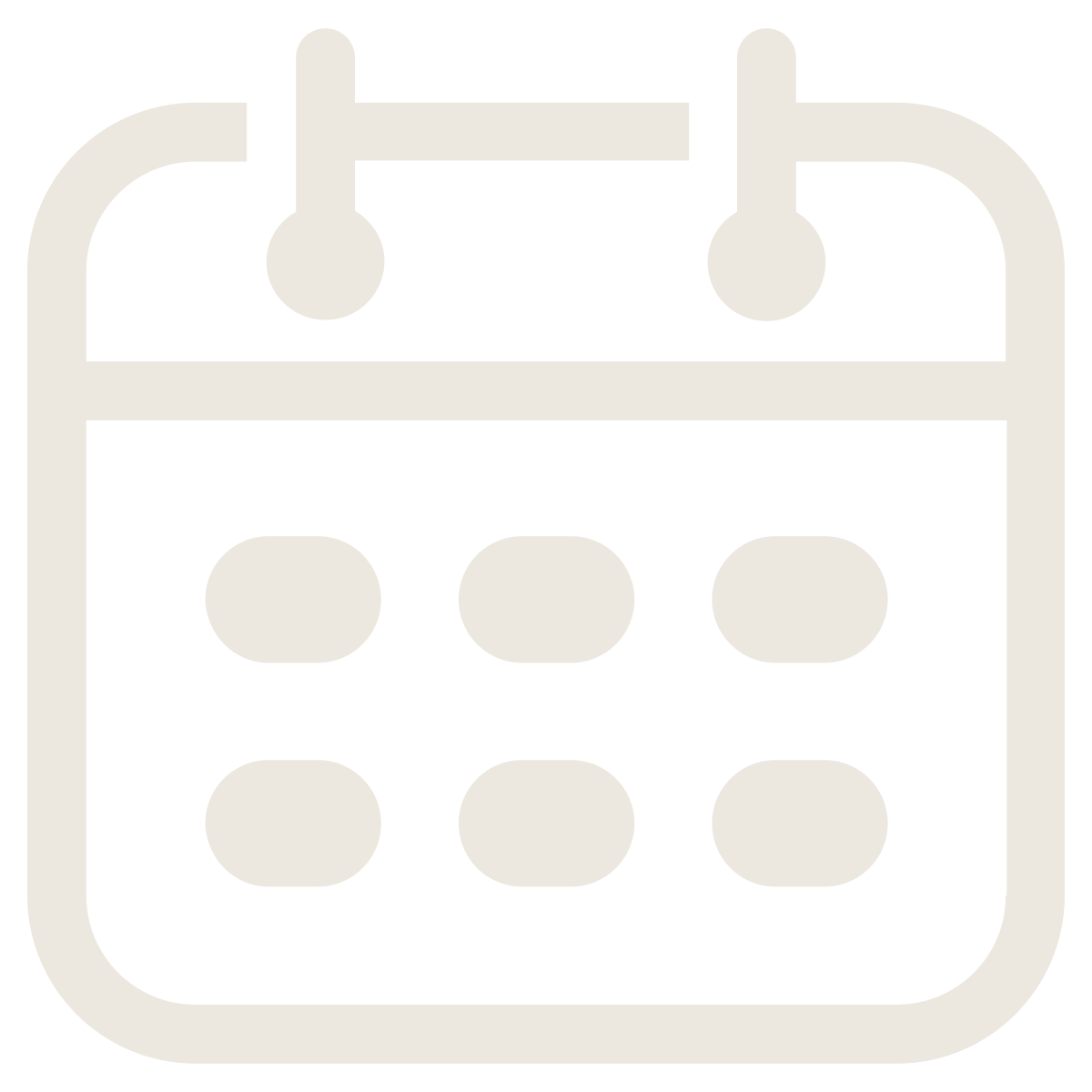 Calendar icon with a grid of six dots representing days.