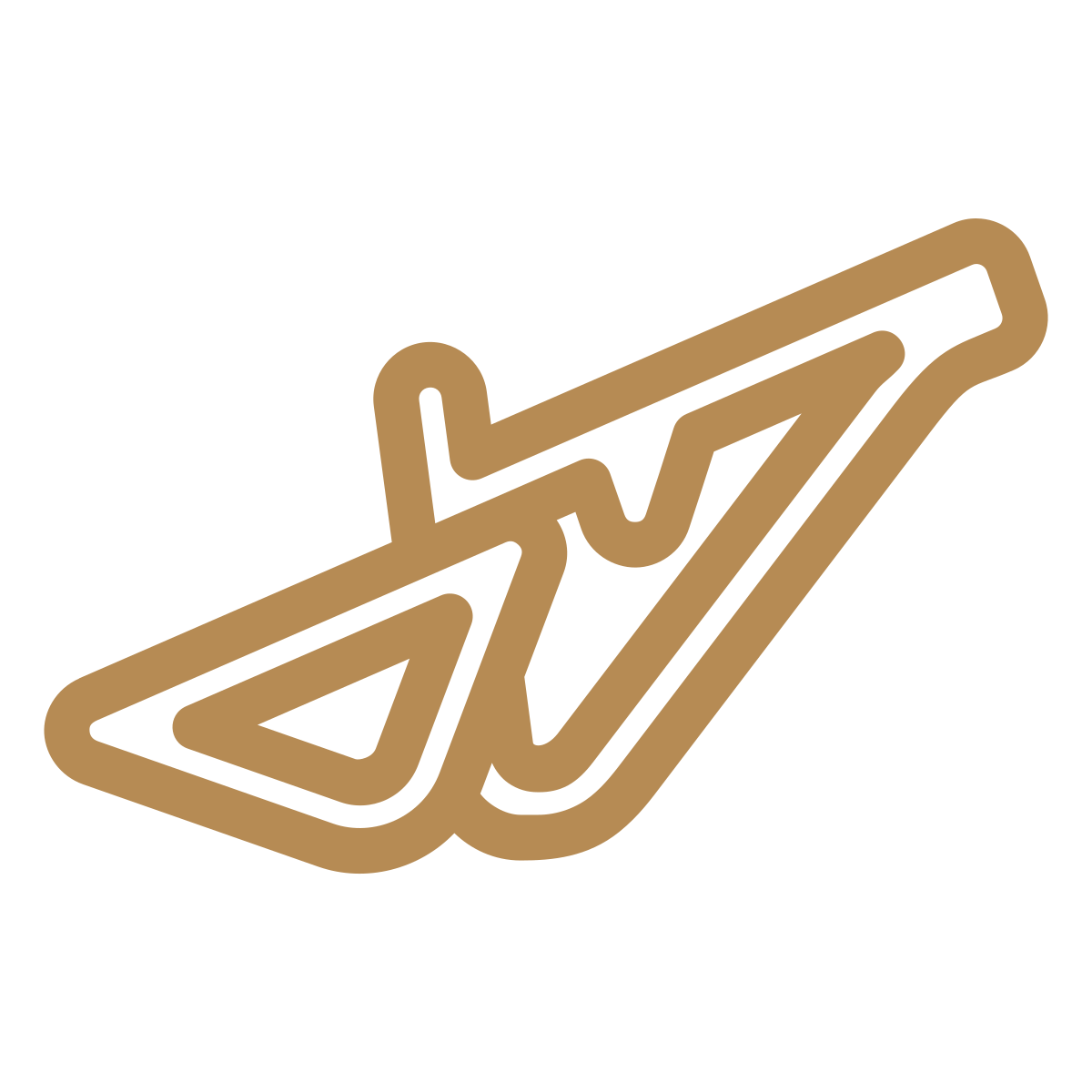 Neon sign of a taco with brown and black outline on a black background.