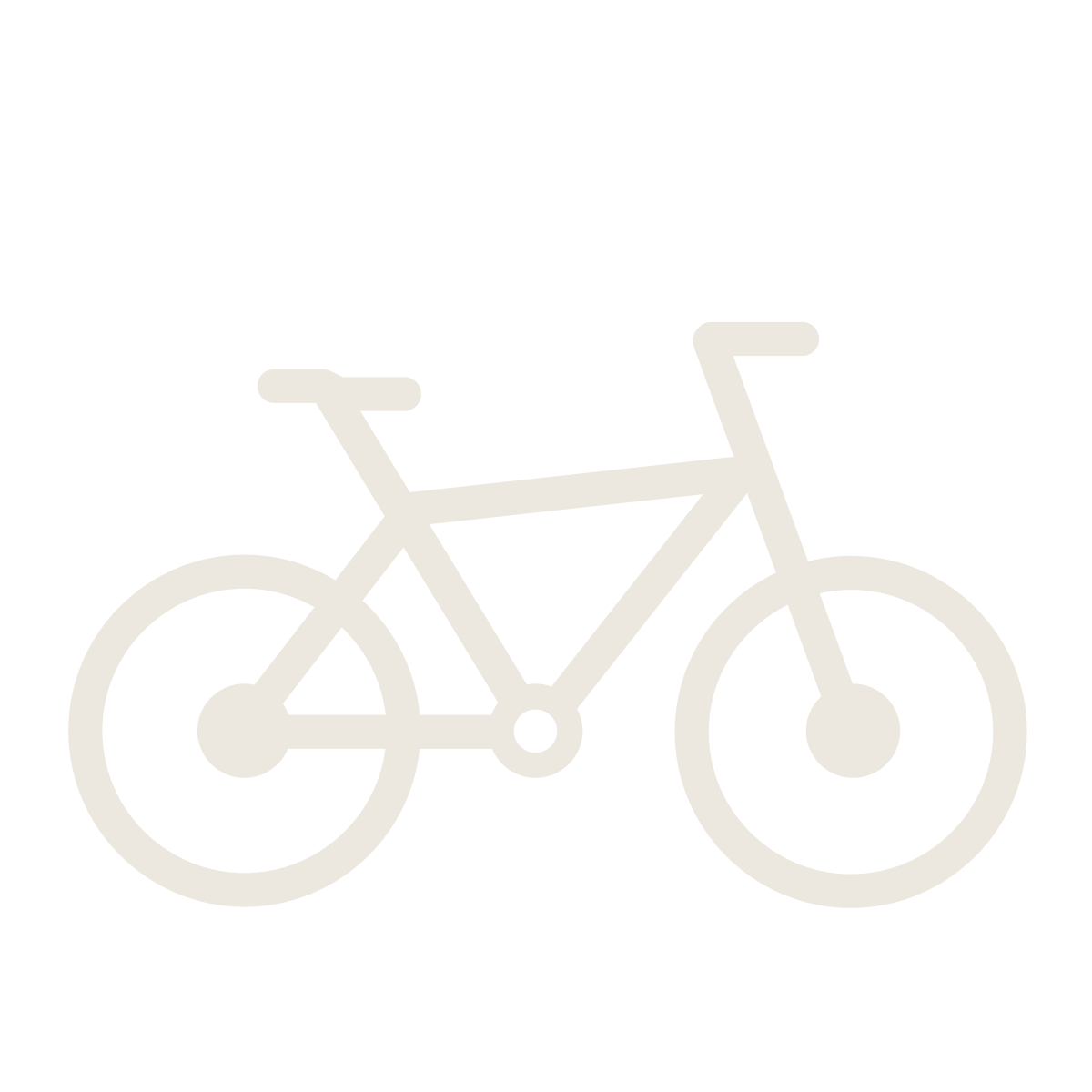 Icon of a bicycle with a black background and light grey outlines.