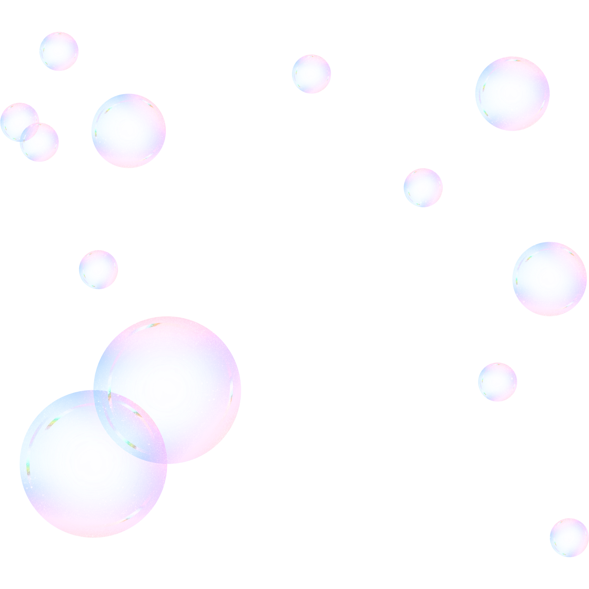 Abstract digital art featuring multicolored, glowing, semi-transparent bubbles on a blue and purple background.