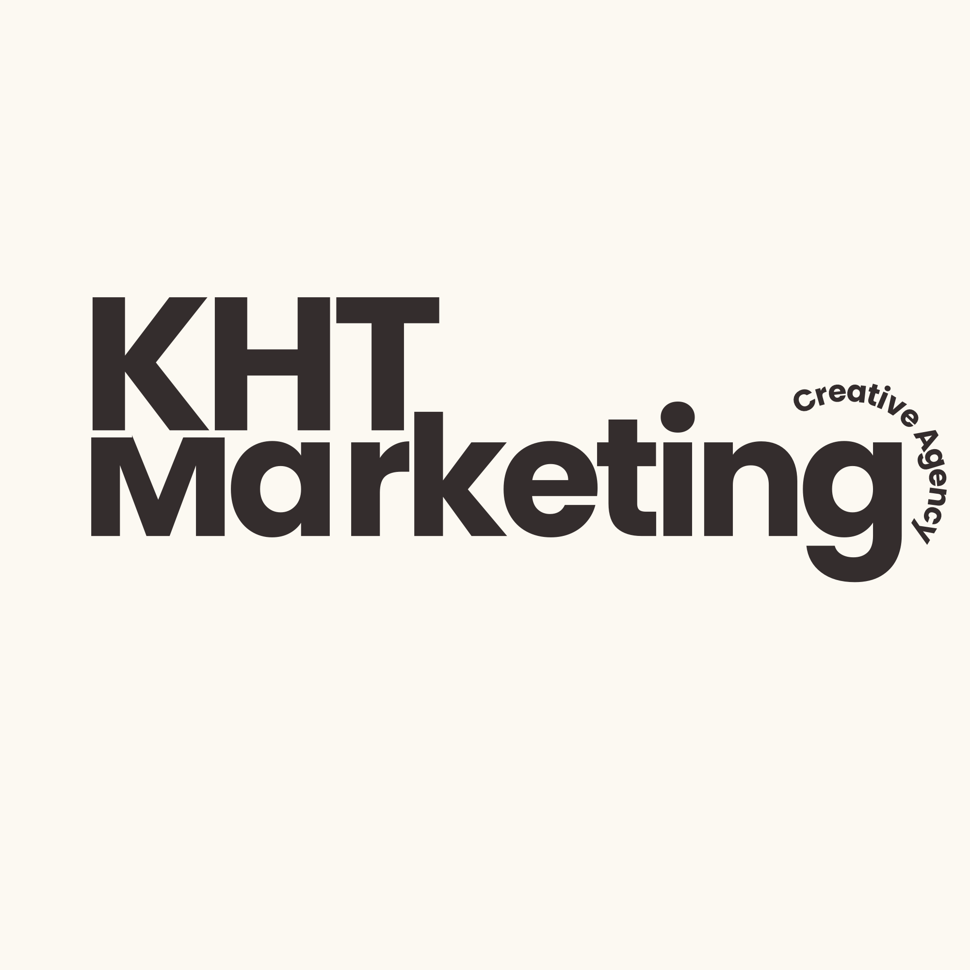 Close-up of black text that reads "KLT Marketing" on a light background, with additional smaller text on the right side.